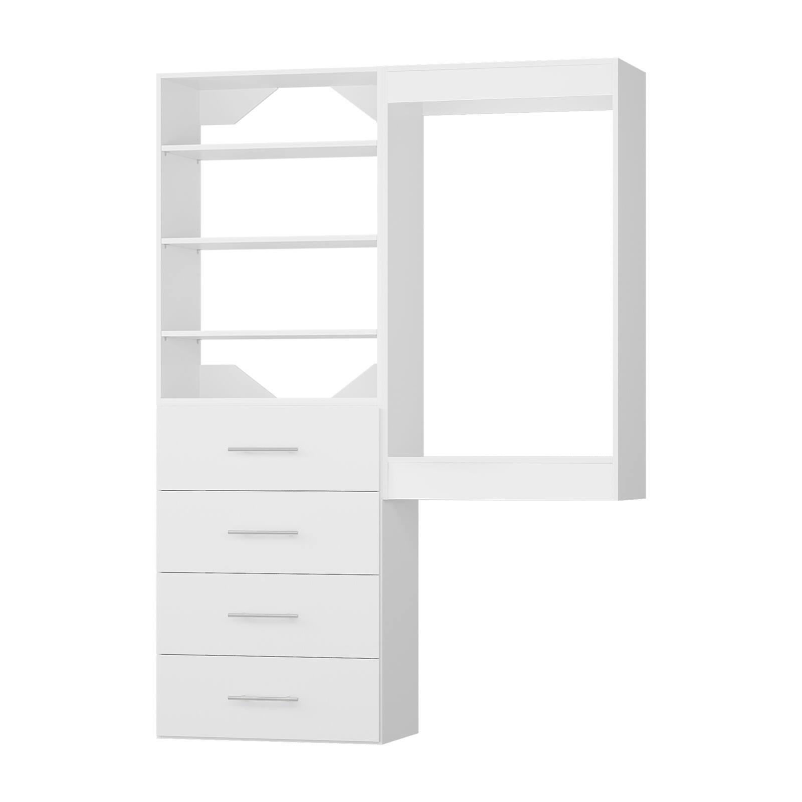 Alt View 5. Roomtec - Roomtec 61 in White Modular Closet System Unit-Customizable Wall Mounted Walk-In Closets for Bedroom or Walk-in Closet - White.