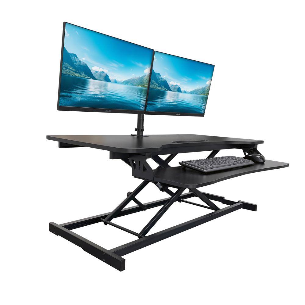 Angle. Rocelco - 43" Height Adjustable Standing Desk Converter - Black.