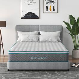Serweet - 12 in. Medium Firm Hybrid Euro Top Full Size Breathable Mattress - White