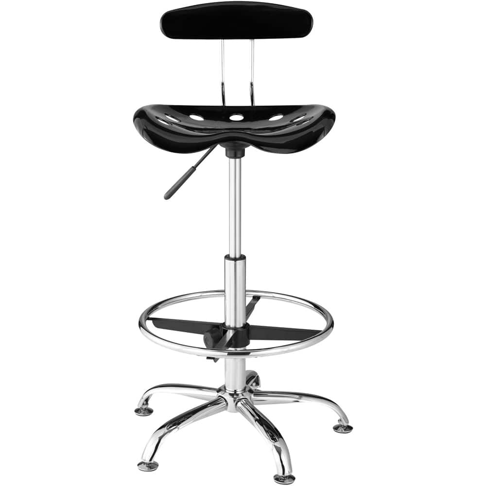 Front. Comfort - Chrome Plated Steel / Molded Plastic Chair - Black.