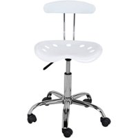 Comfort - Chrome Plated Metal / Molded Plastic Chair - White - Front_Zoom