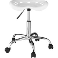 Comfort - Plastic And Steel Stool - White - Front_Zoom