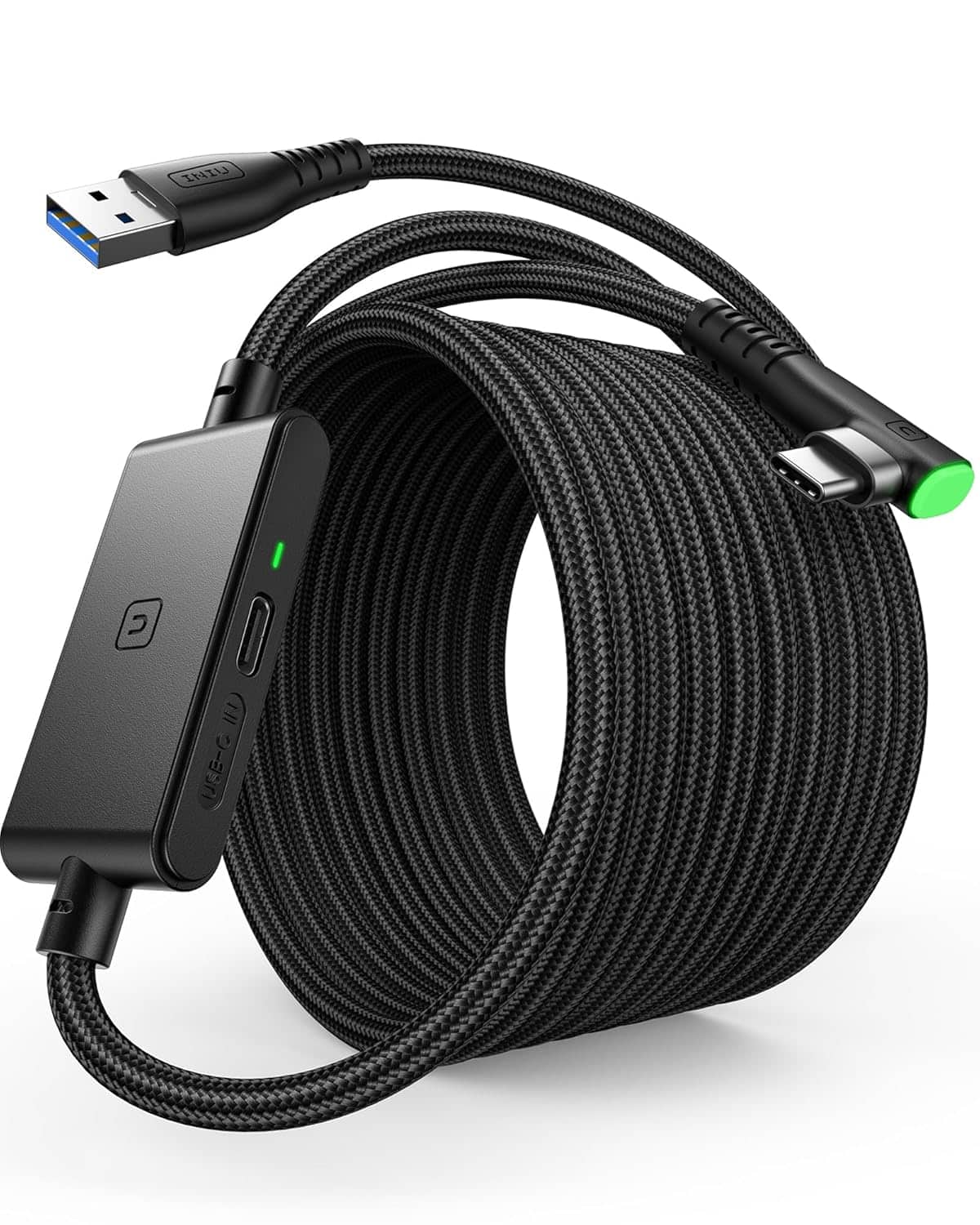 INIU - Link Cable USB C Charger Cord for VR Headset [16ft] for Meta Quest 3s Oculus Quest 3/2/Pro Pico 4 PC VR Steam VR - Black