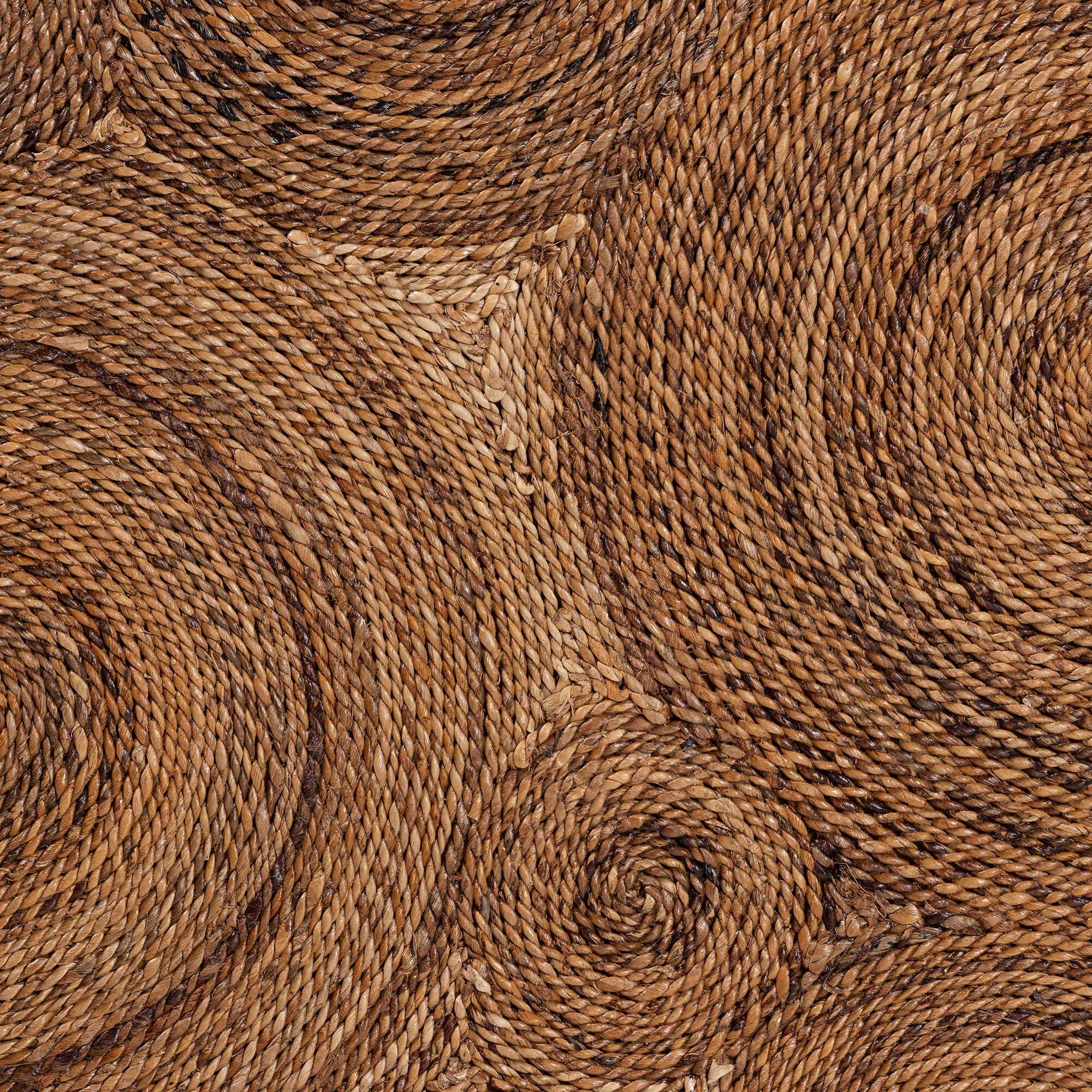 Alt View 1. bali & pari - Hosanna Natural Rattan Coffee Table - Handwoven Wicker Accent Table with Textured Spiral Top for Living Room or Lounge - Natural Brown/Walnut Brown.