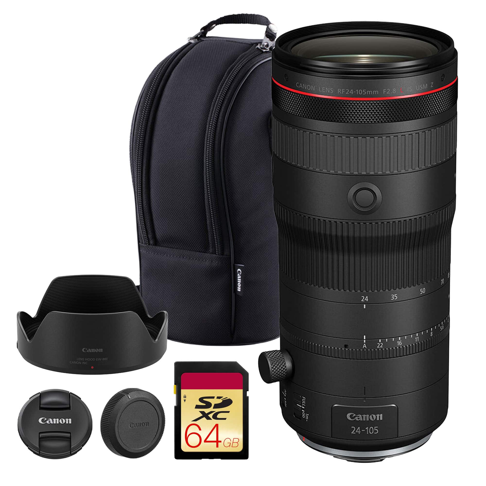 Canon - RF 24-105mm f/2.8 L IS USM Z Lens 64GB Card Bundle - Black price history on PriceWatchPro
