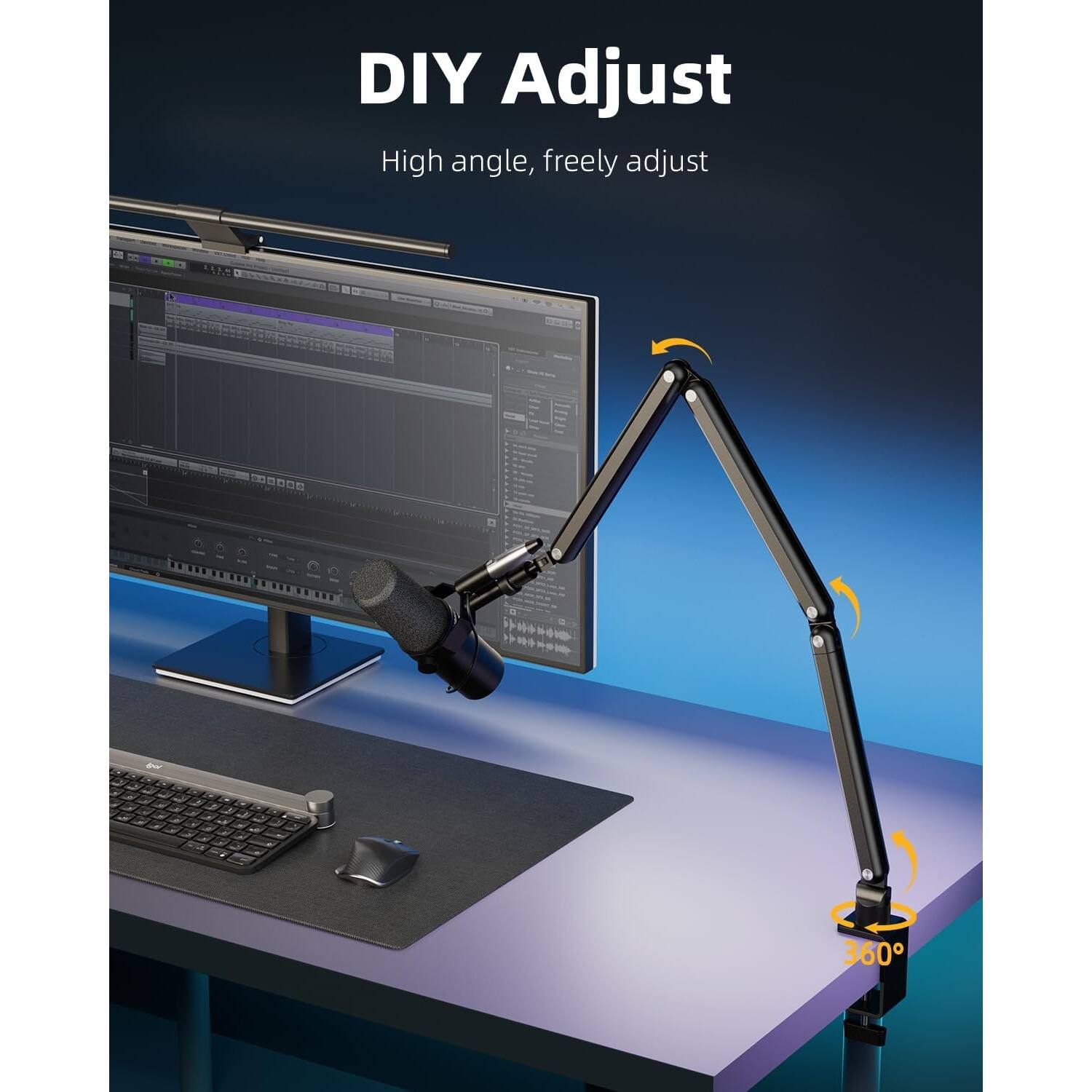 DIY Adjust  
High angle, freely adjust  
360°