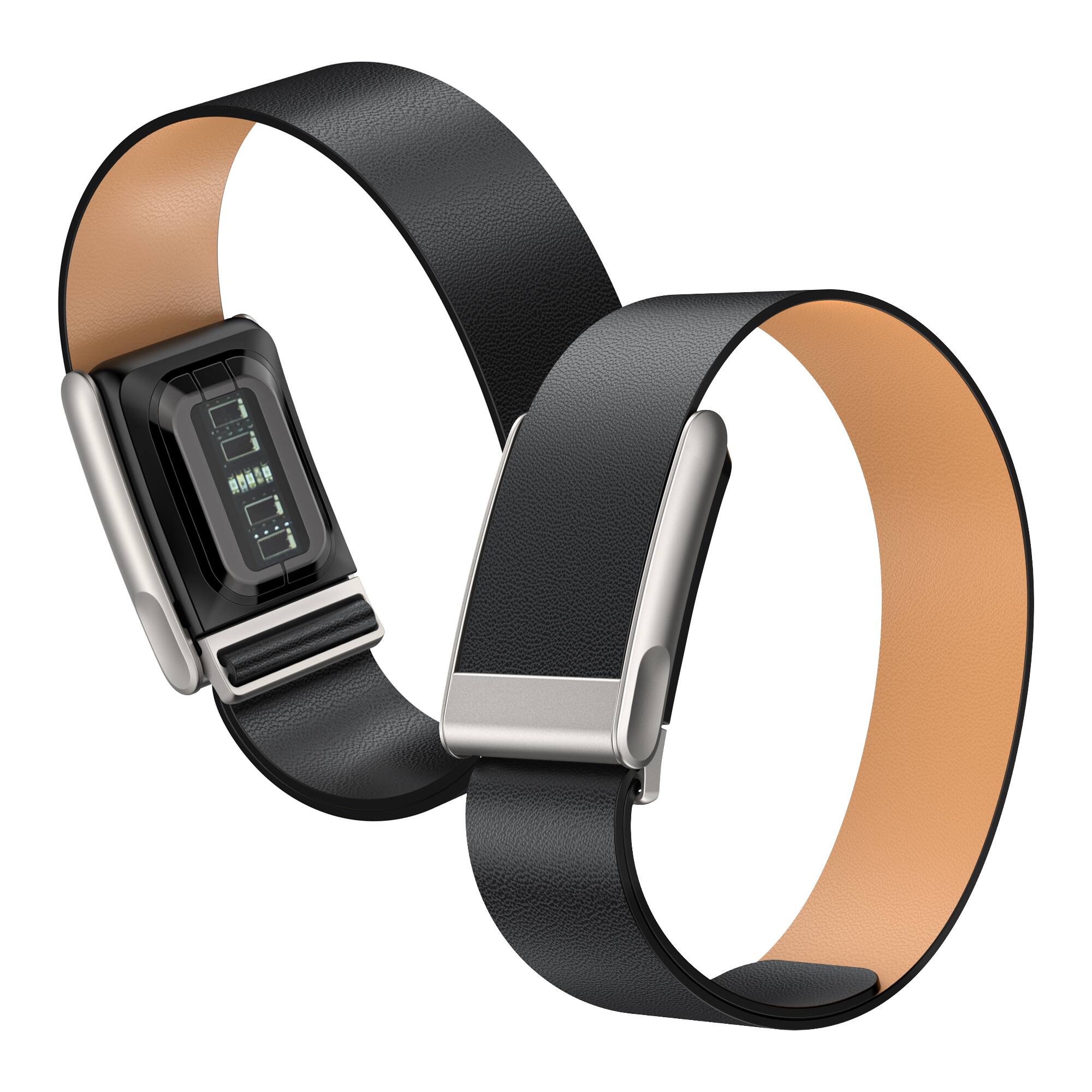 Back. Dteck - Leather Band for Whoop 5.0 One, Peak, Life/MG, Genuine Leather Durable Replacement Wristband Strap for Men Women - Black.