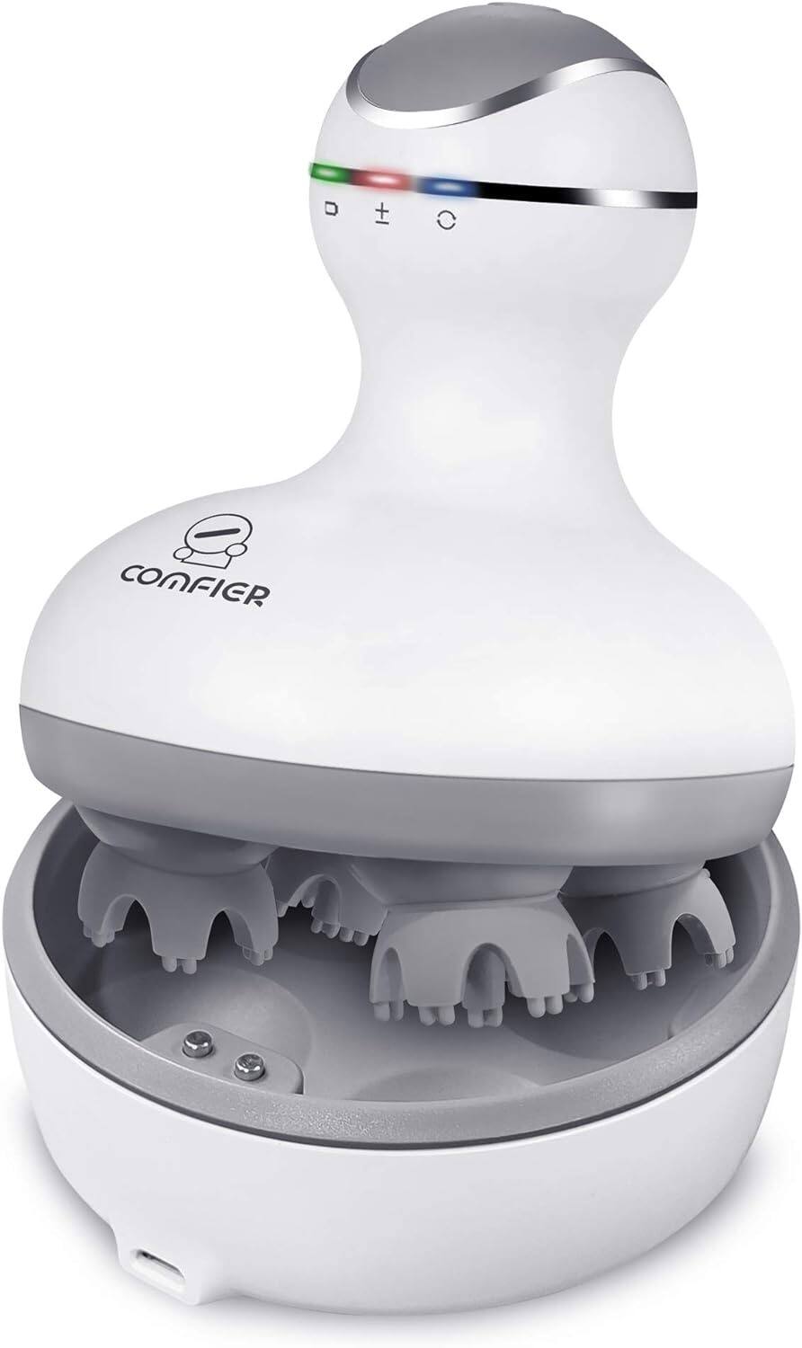Comfier - Electrical Scalp Massager,Cordless and Rechargeable - White