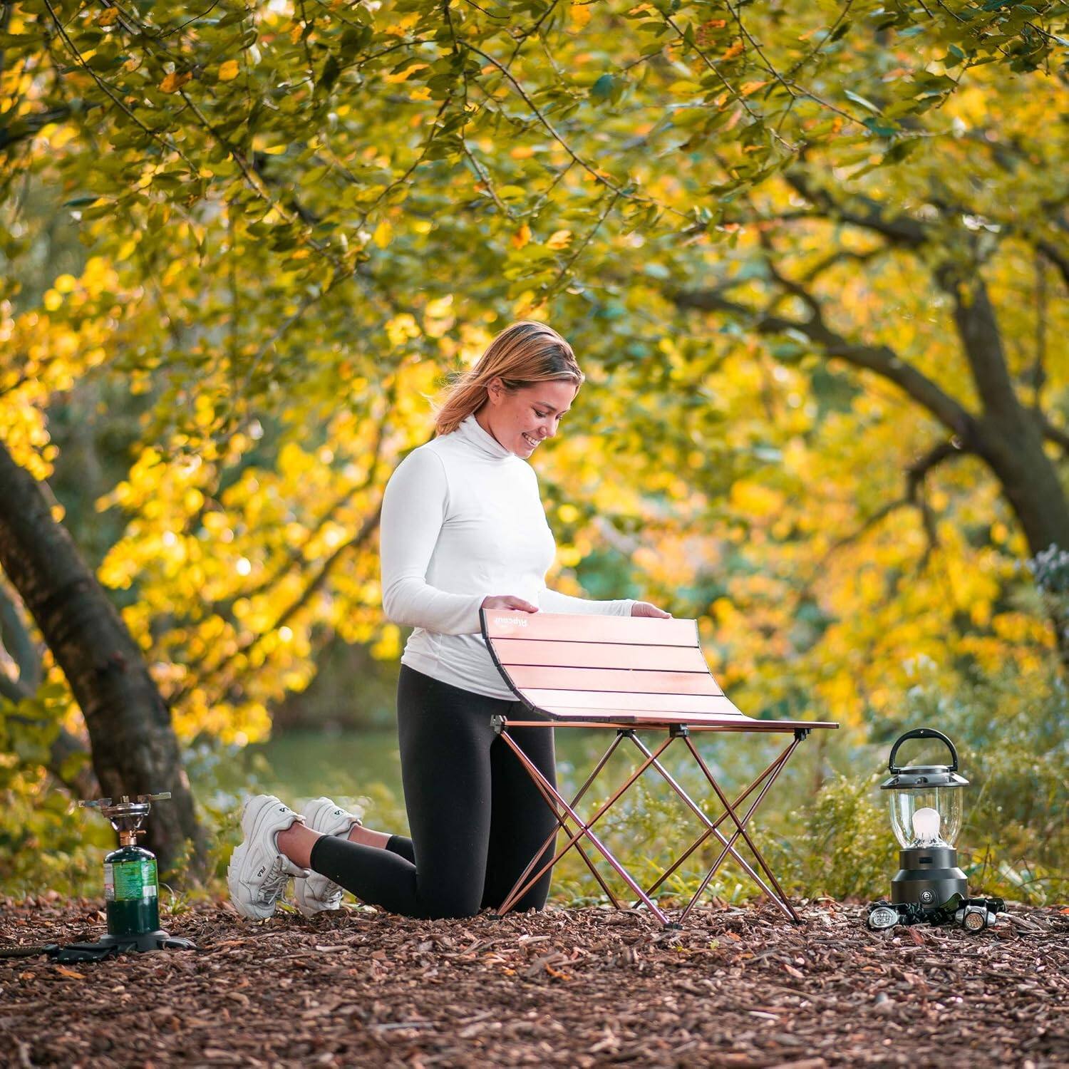 Alt View 4. Alpcour - Alpcour Compact Folding Camping Table - Lightweight Aluminum Portable Side Table - Large - Coffee.