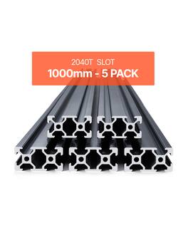 VEVOR - 5PCS 39.4 in (1000mm) T Slot 2040 Aluminum Extrusion Profile, European Standard Anodized Linear Rail, High-Strength - Black