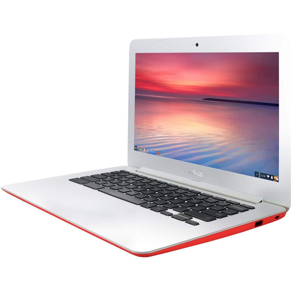 Asus - C300SA 13.3" Chromebook - Intel Celeron - 4GB Memory - 16GB eMMC Flash Memory - Red - Larger Front