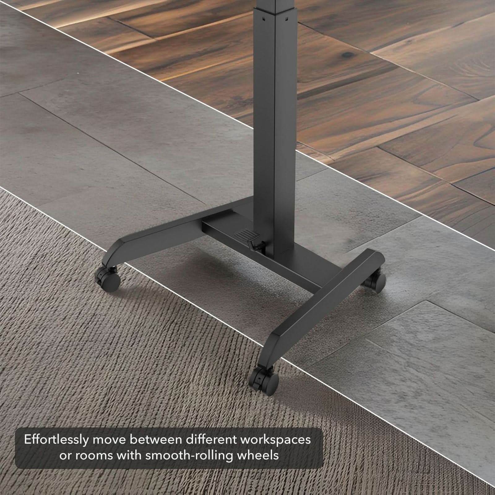 Effortlessly move between different workspaces or rooms with smooth-rolling wheels