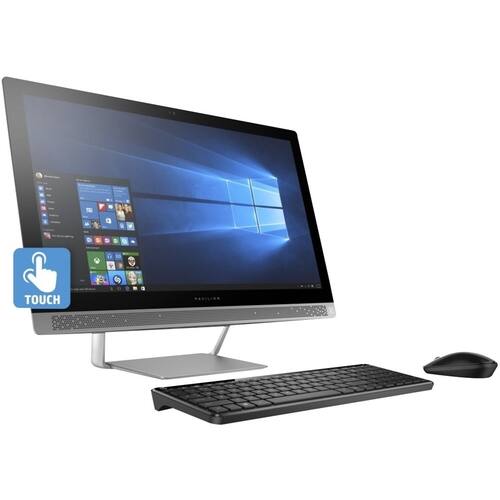 HP - Pavilion 23.8" Touch-Screen All-In-One - AMD A9-Series - 8GB Memory - 1TB Hard Drive - HP finish in turbo silver - Angle