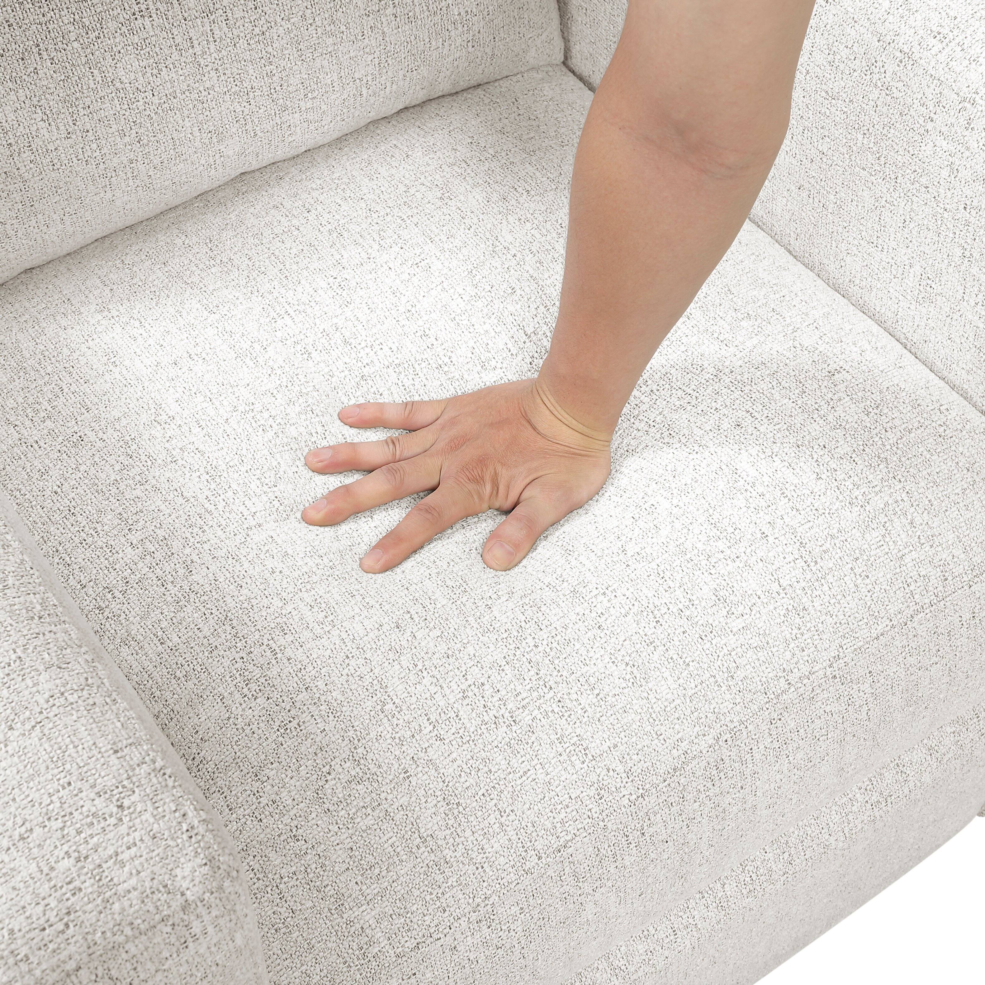 Alt View 3. TinyHomie - Contemporary Swivel Recliner Chair Comfort Gliding Motion Living Room Furniture 1pc Luxurious Chenille Fabric Upholstery - Off White.