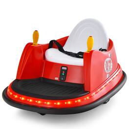Gymax - 12V Vehicle 360 Degree Spin Race Toy Kids Ride On Bumper Car w/ Remote Control - Red