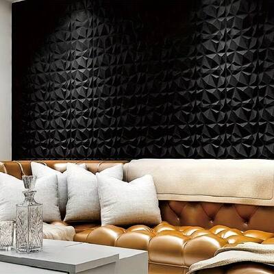 Auledio 30pcs 3D Wall Sticker Diamond shaped Textured Wall