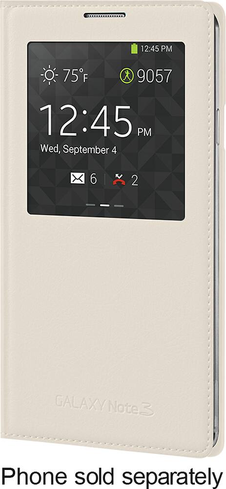 Front. Samsung - S-View Flip Cover for Samsung Galaxy Note 3 Cell Phones - Oatmeal.
