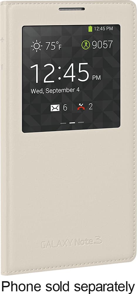 Alt View 1. Samsung - S-View Flip Cover for Samsung Galaxy Note 3 Cell Phones - Oatmeal.