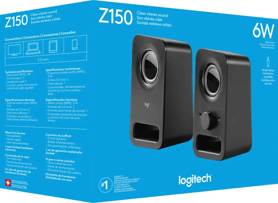 Logitech z150 Multimedia Speakers (2 Piece) Black 980-000802