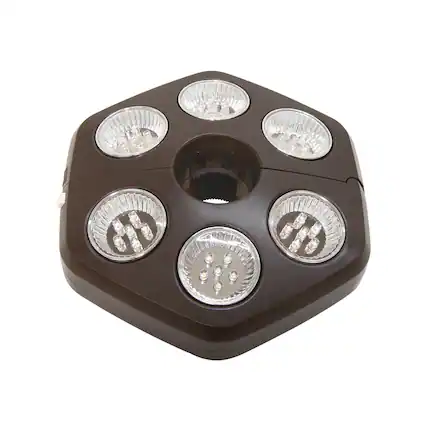 Front. Mondawe - 8.56" Hexagon Umbrella Light 36 LED Lights - Bronze.