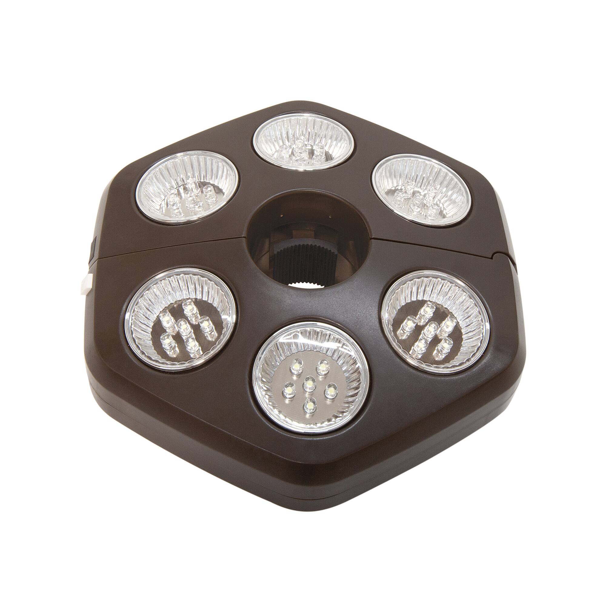 Front. Mondawe - 8.56" Hexagon Umbrella Light 36 LED Lights - Bronze.