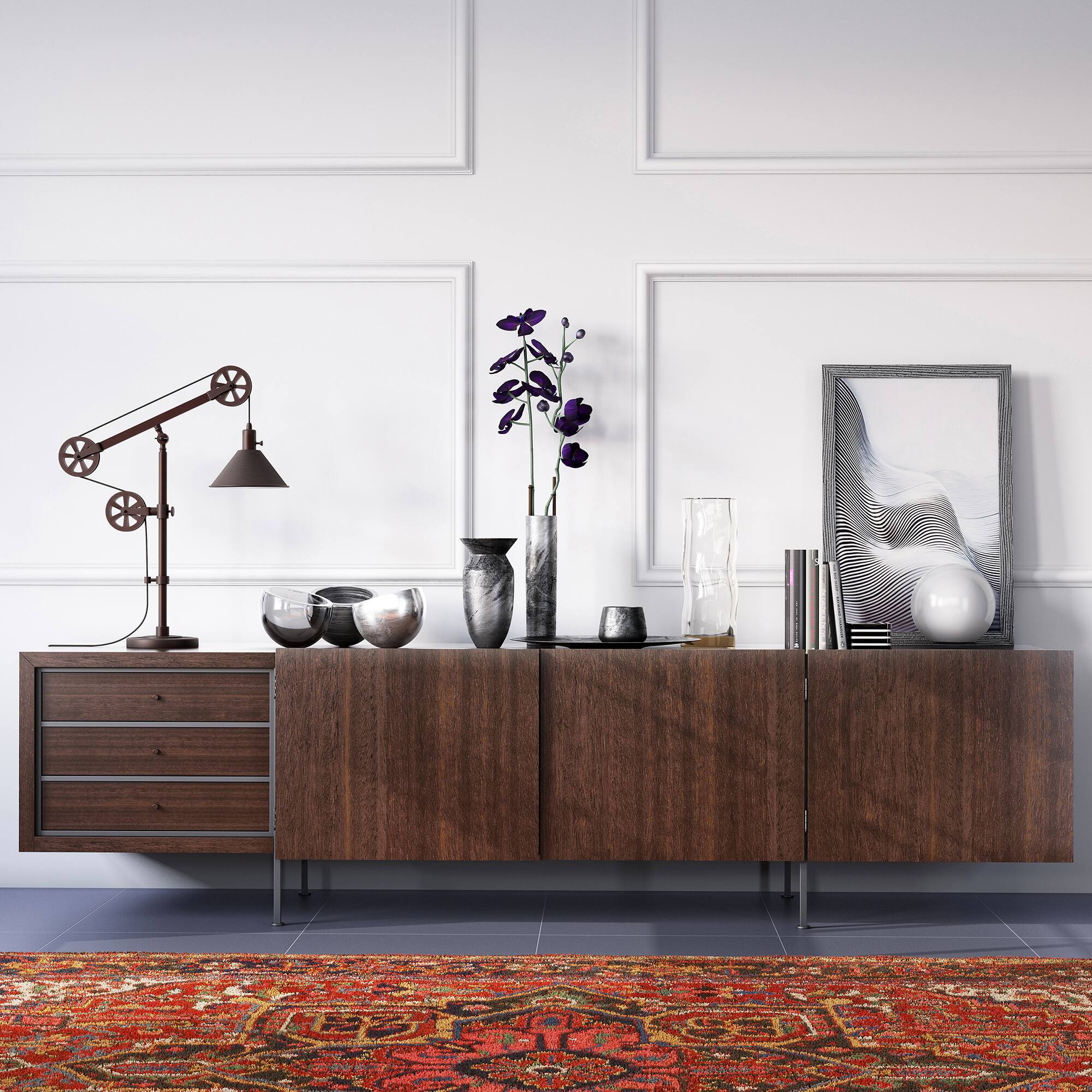 Alt View 12. Hudson&Canal - Descartes Table Lamp - Blackened Bronze.