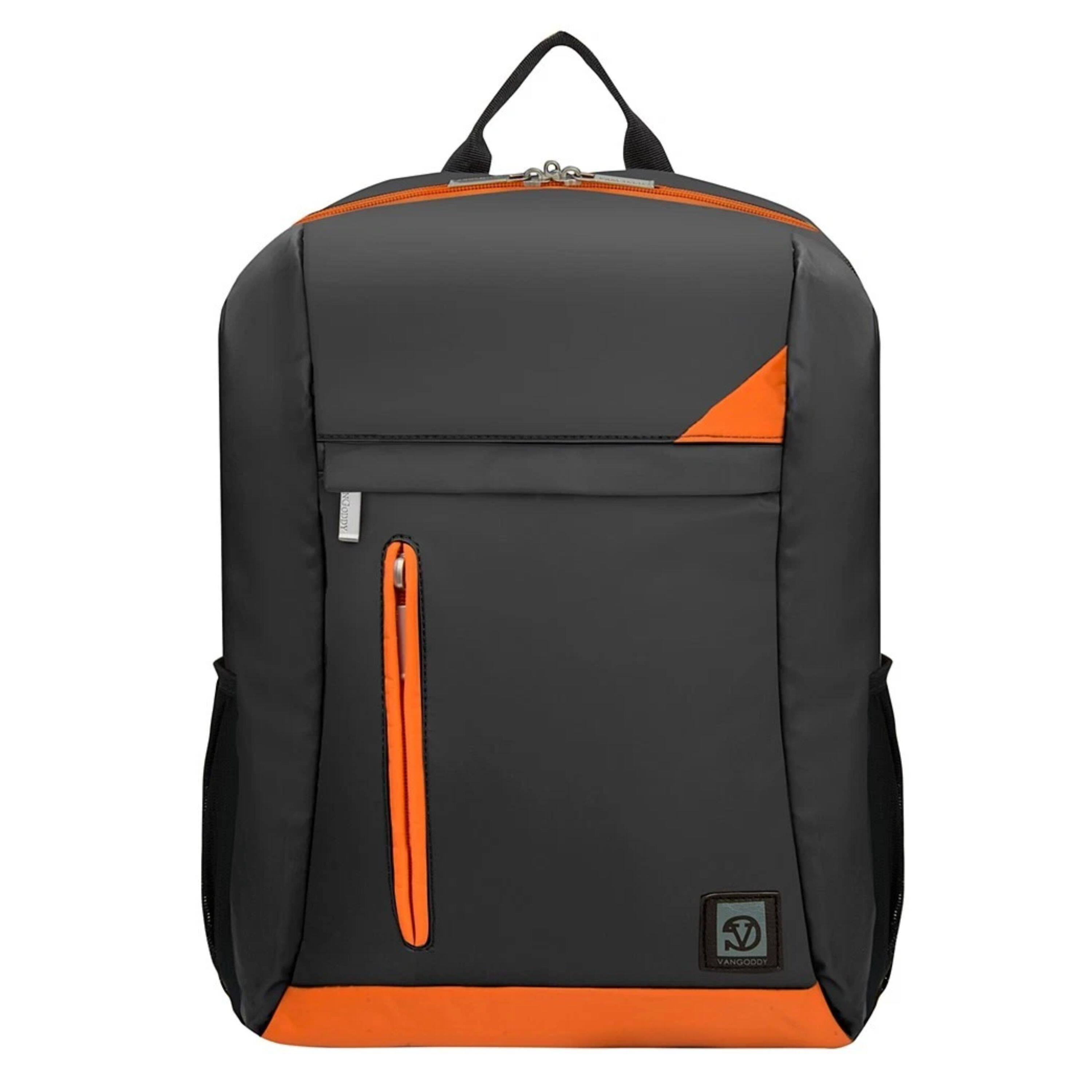Angle. Kitcheniva - Travel Backpack School Bag For 15" Laptop - Gray/Orange.