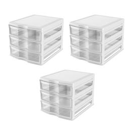 Life Story - 3 Drawer Stackable Shelf Organizer Storage Drawers, White (3 Pack)