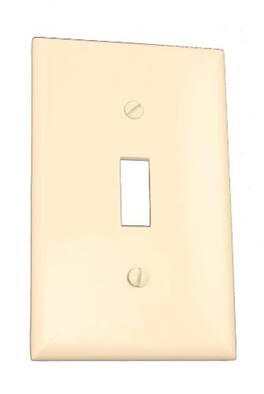 Leviton - 1-Gang Toggle Switch Wallplate, Standard Size, Thermoplastic Nylon, Device Mount, 80701-T - White
