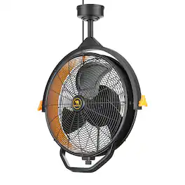 MULE - 18" Fan XL, Dual Height Ceiling Mounting options, Standard 3-Prong Plug - Matte Black
