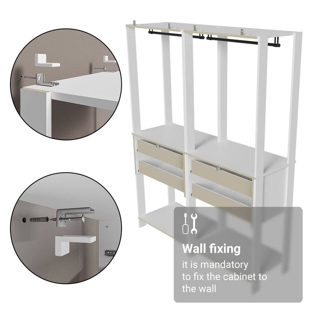 Wall fixing  
it is mandatory to fix the cabinet to the wall