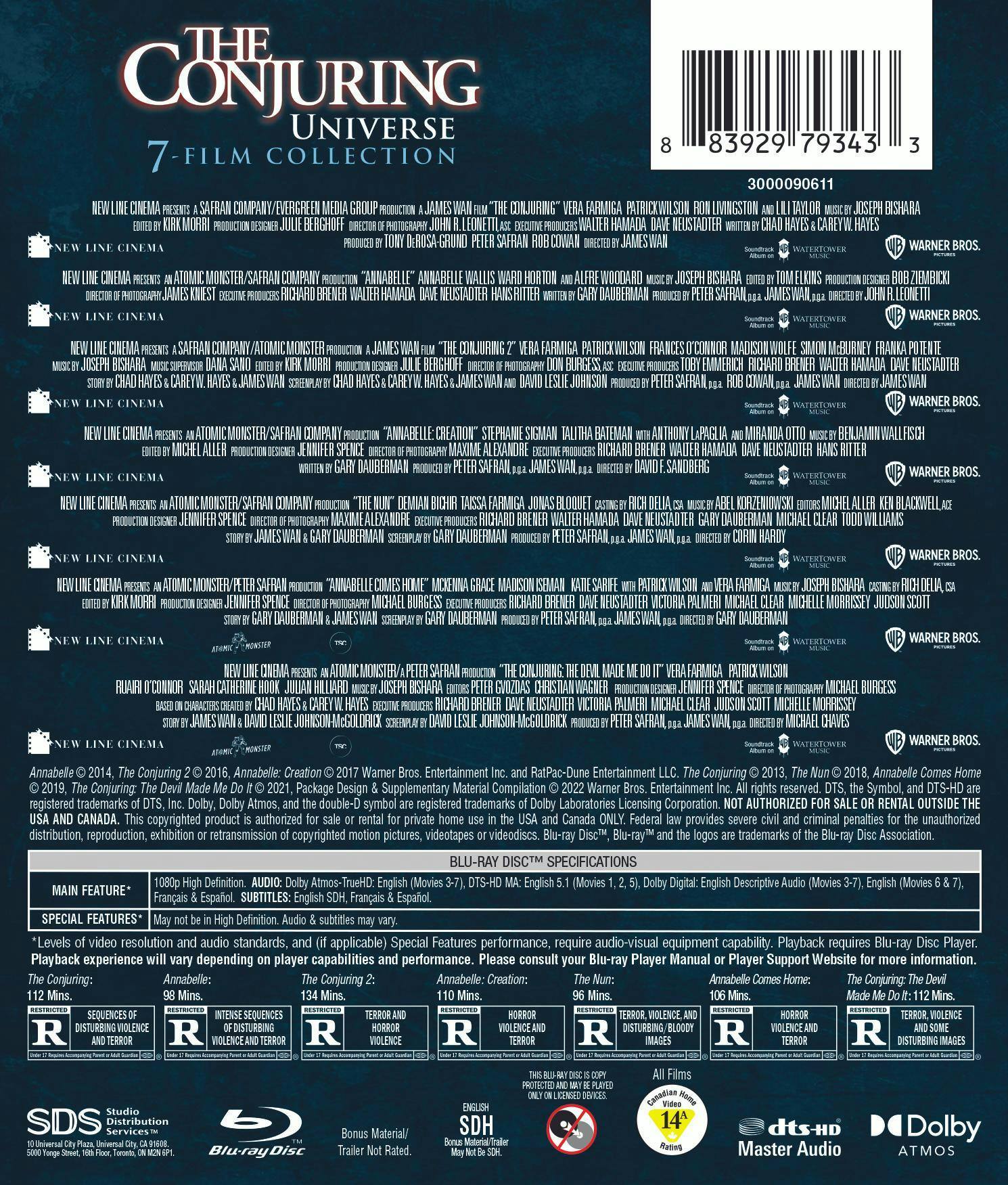 Back. The Conjuring Universe: 7 Film Collection (Box Set) [Blu-ray].