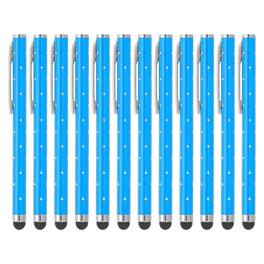 Unique Bargains - Stylus Pens for Touch Screens, 12pcs High Precision Universal Bling Metal Capacitive Pen for Touch Screen Devices Phone - Blue