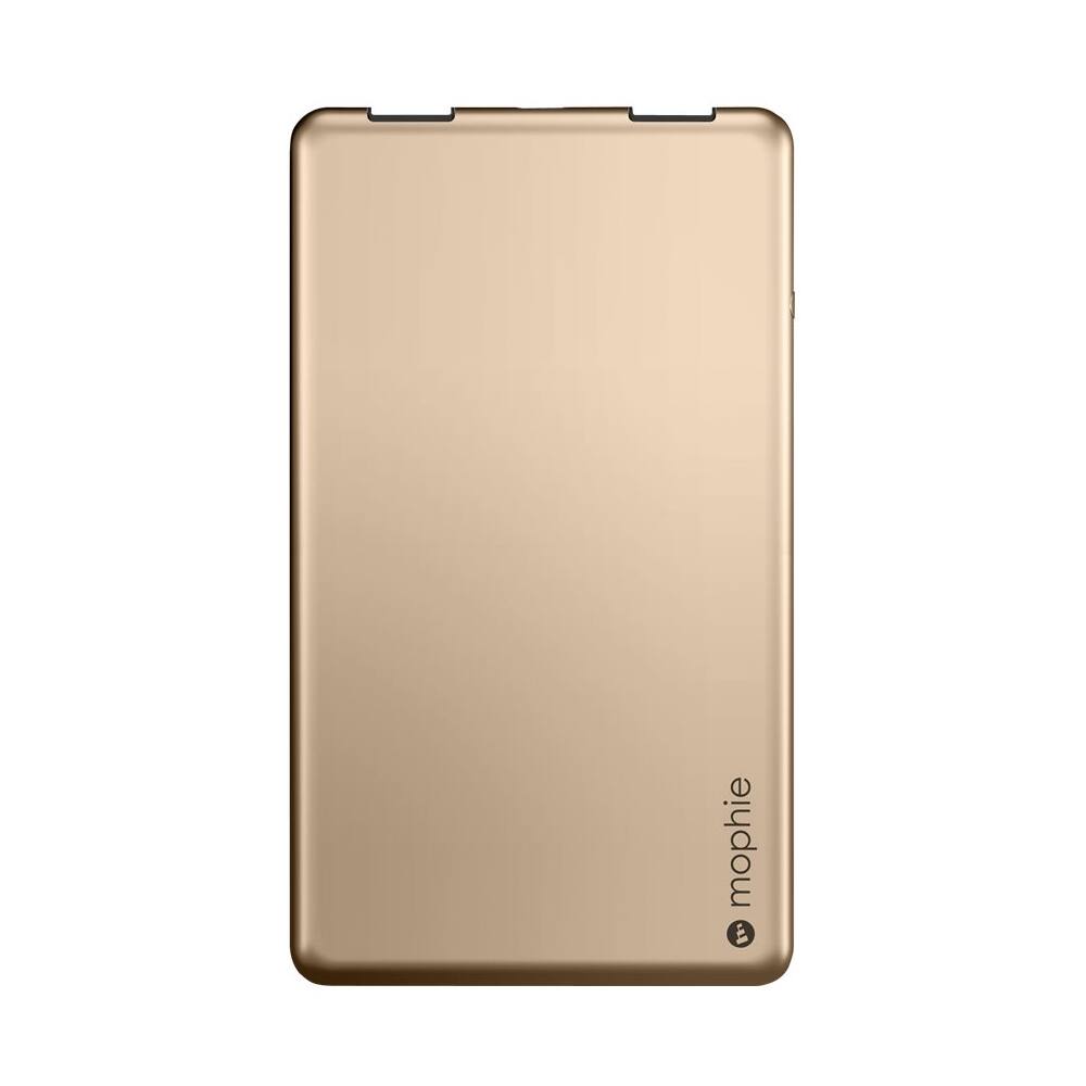 Front. mophie - Powerstation 3X 6,000 mAh Portable Charger for Most USB-Enabled Devices - Aluminum gold.