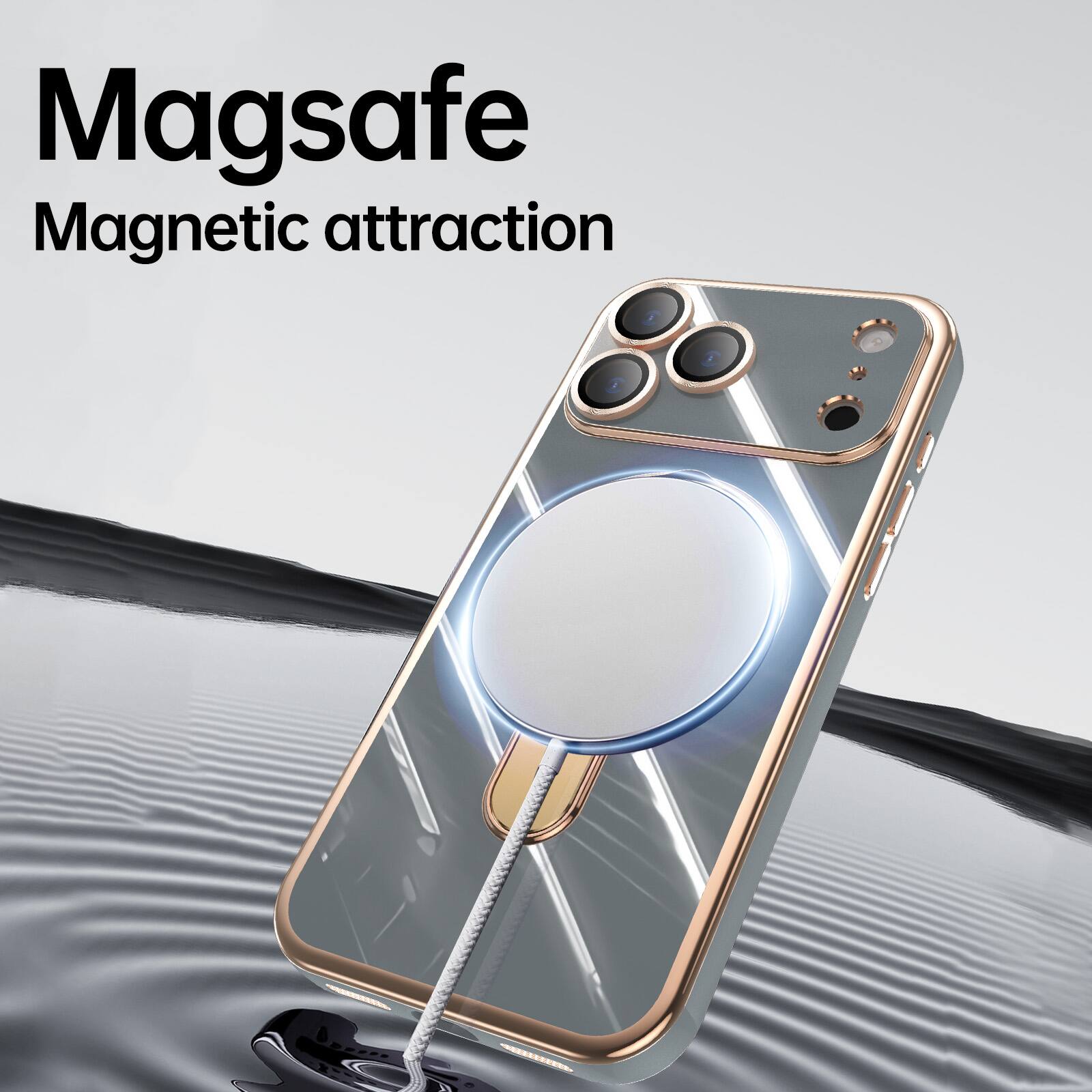 Magsafe  
Magnetic attraction
