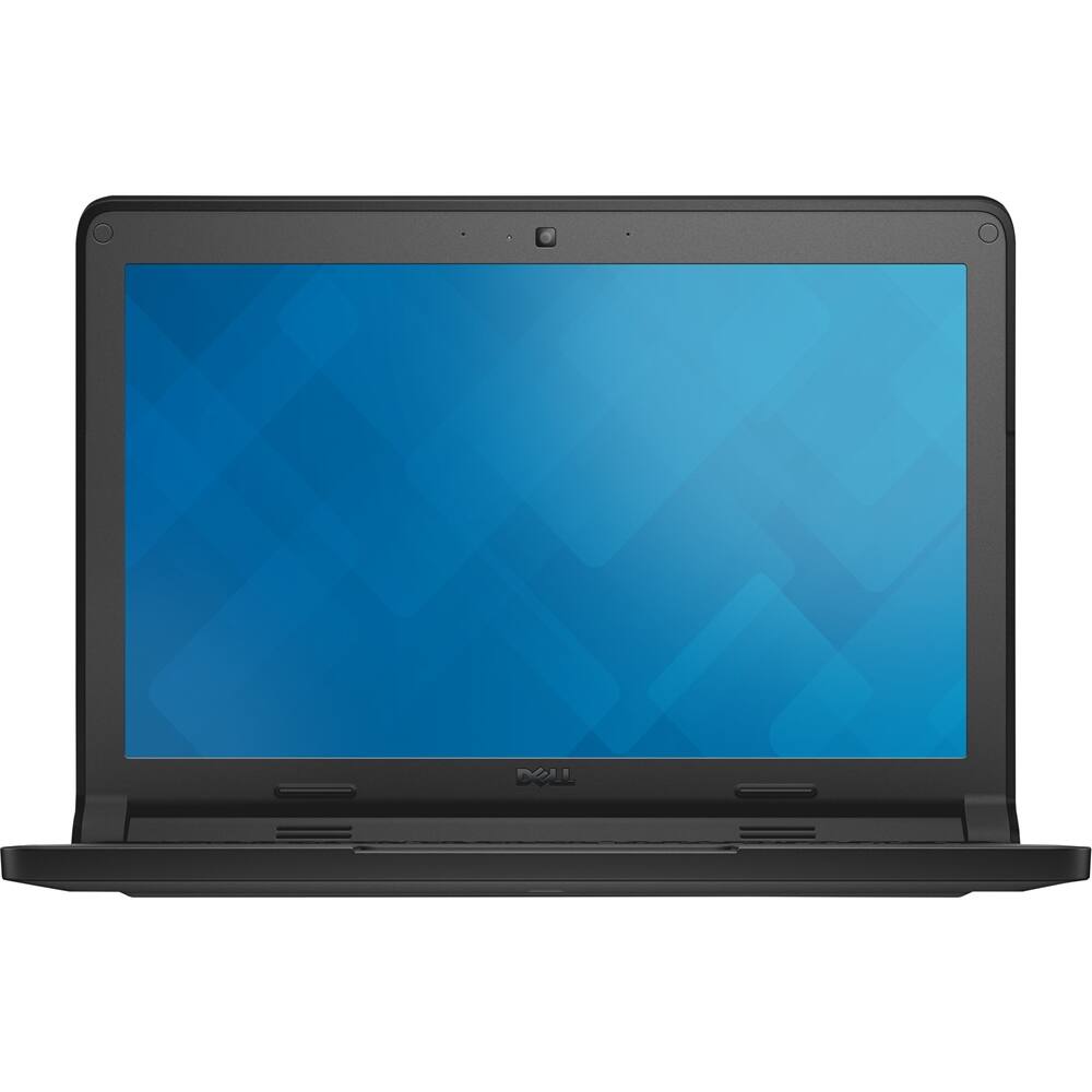 Front. Dell - 11.6" Touch-Screen Chromebook - Intel Celeron - 4GB Memory - 16GB eMMC Flash Memory - Black.