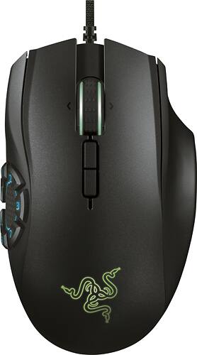 Razer - Naga Hex V2 USB Laser Gaming Mouse - Black - Larger Front