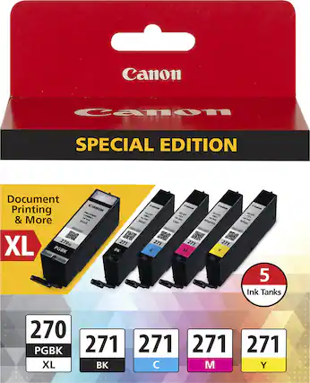 Front. Canon - 270 XL/CLI-271 5-Pack Special Edition Ink Cartridges - Black/Cyan/Magenta/Yellow.