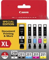 Canon - 250 XL/CLI-251 5-Pack Special Edition Ink Cartridges - Black/Cyan/Magenta/Yellow - Front_Zoom