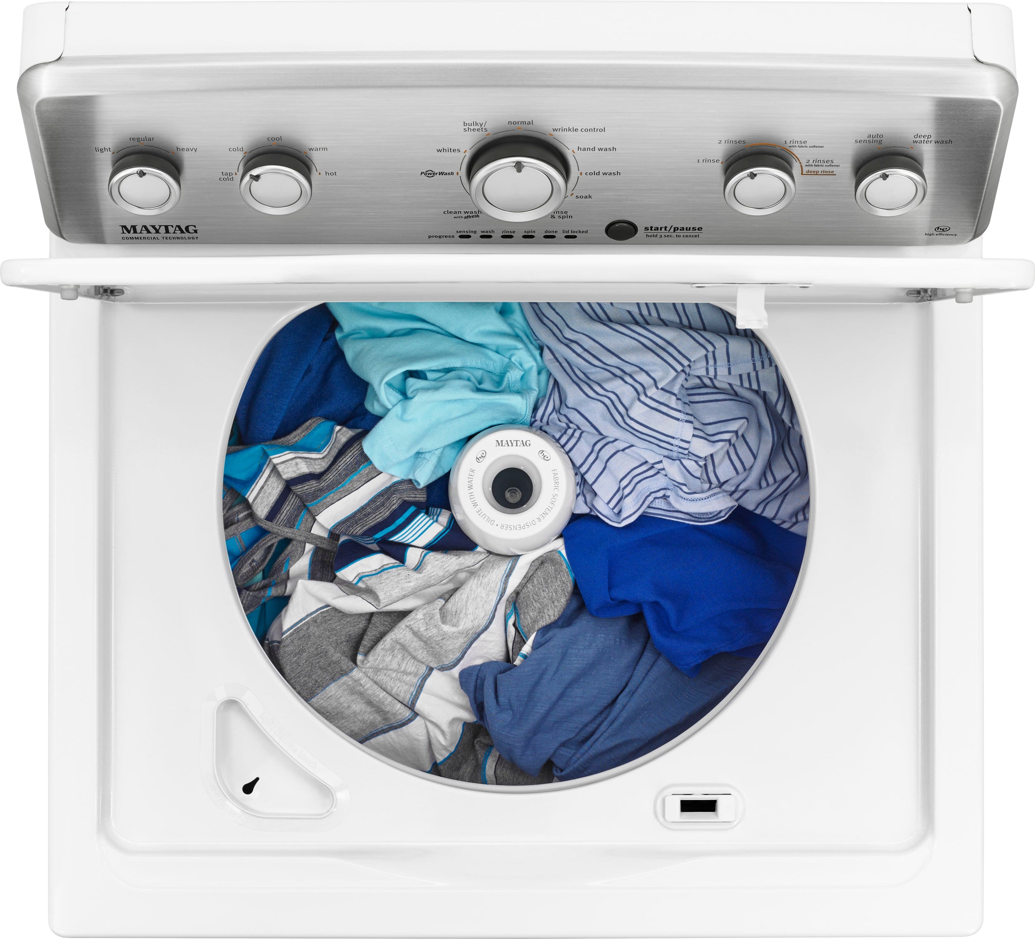 Alt View 18. Maytag - 4.2 Cu. Ft. High Efficiency Top Load Washer with Dual-Action PowerWash Agitator - White.