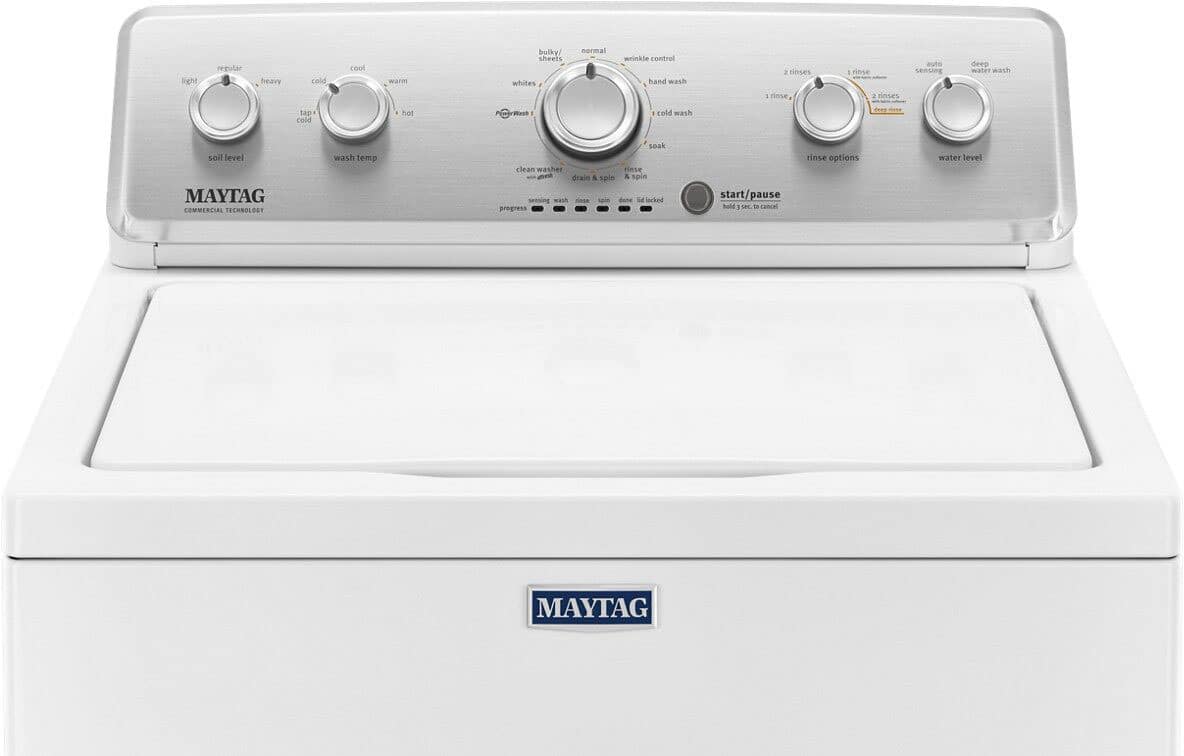 Alt View 14. Maytag - 4.2 Cu. Ft. High Efficiency Top Load Washer with Dual-Action PowerWash Agitator - White.