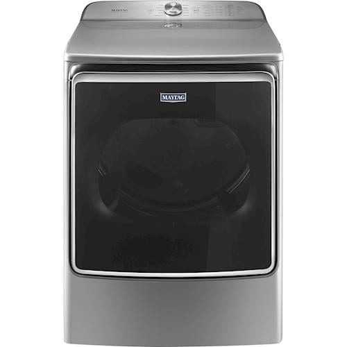 Maytag - 9.2 Cu. Ft. 10-Cycle Gas Dryer with Steam - Chrome shadow - Larger Front