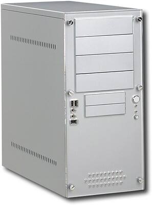 Angle Standard. AMS - 300-Watt ATX Mid-Tower Case - Silver (High-Gloss).