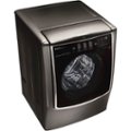 Angle Zoom. LG - SIGNATURE 5.8 Cu. Ft. High Efficiency Smart Front-Load Washer with Steam and TurboWash Technology - Black stainless steel.
