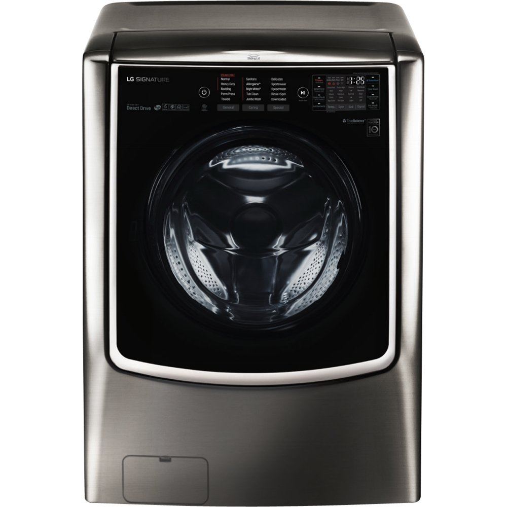 Zoom in on Front Zoom. LG - SIGNATURE 5.8 Cu. Ft. High-Efficiency Smart Front Load Washer with Steam and TurboWash Technology - Black Stainless Steel.