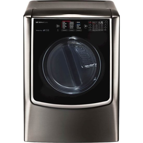 Front Zoom. LG - SIGNATURE 9.0 Cu. Ft. Smart Gas Dryer with Steam and Sensor Dry - Black stainless steel.