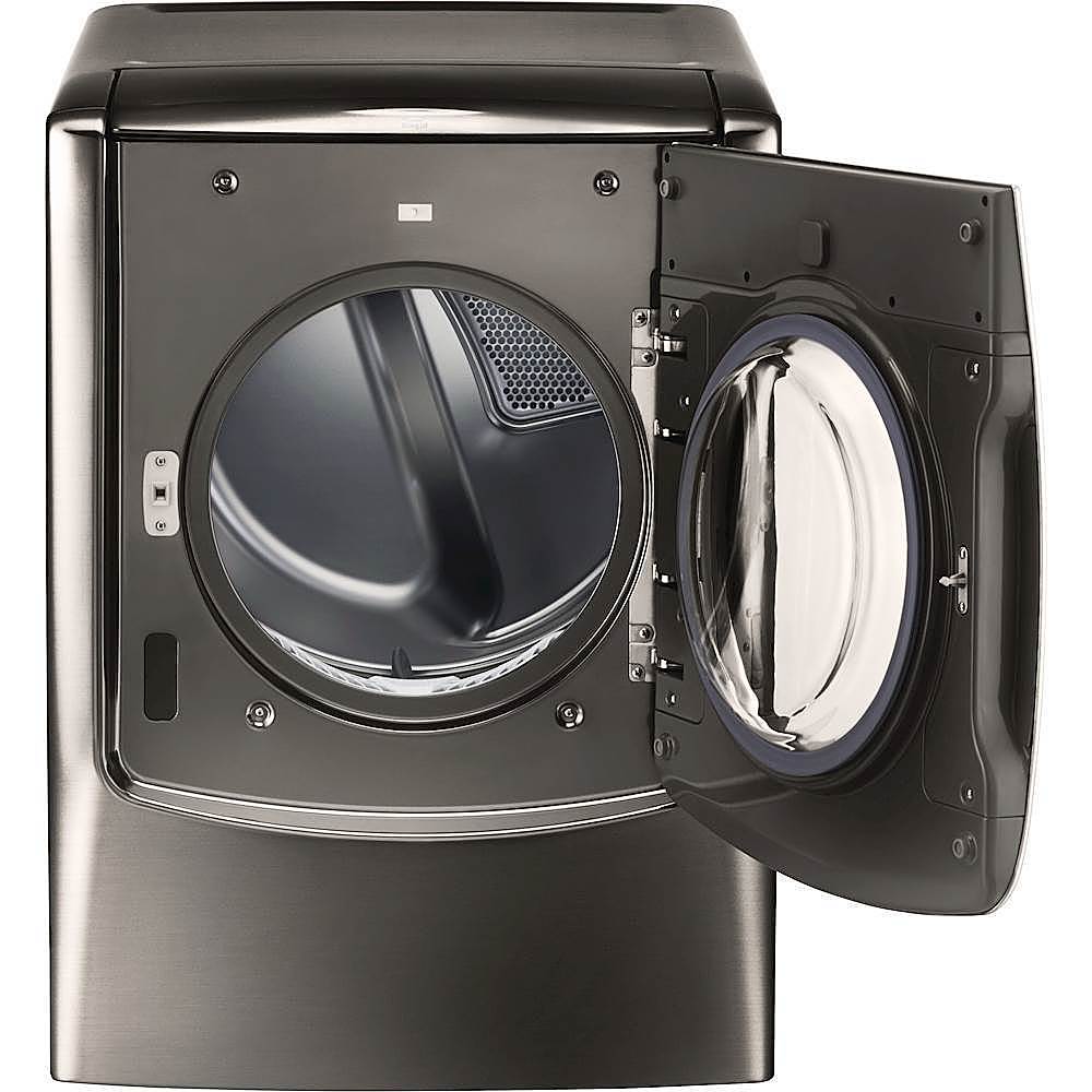 Alt View 11. LG - SIGNATURE 9.0 Cu. Ft. Smart Gas Dryer with Steam and Sensor Dry - Black Stainless Steel.