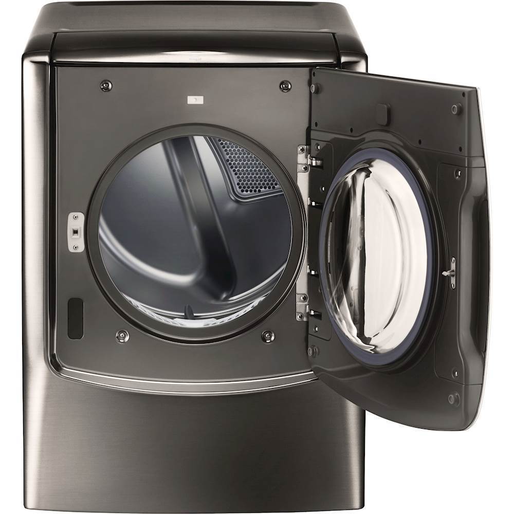 Alt View 11. LG - SIGNATURE 9.0 Cu. Ft. Smart Electric Dryer with Steam and Sensor Dry - Black Stainless Steel.