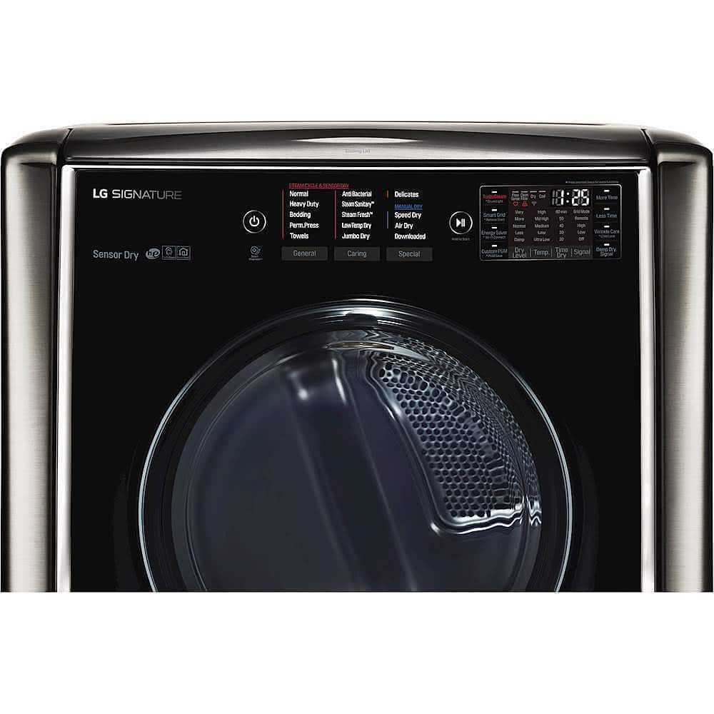 Alt View 12. LG - SIGNATURE 9.0 Cu. Ft. Smart Electric Dryer with Steam and Sensor Dry - Black Stainless Steel.