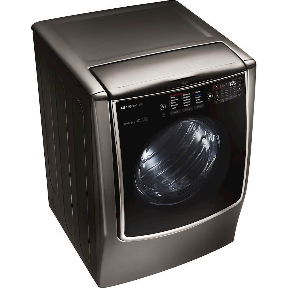 Alt View 14. LG - SIGNATURE 9.0 Cu. Ft. Smart Electric Dryer with Steam and Sensor Dry - Black Stainless Steel.